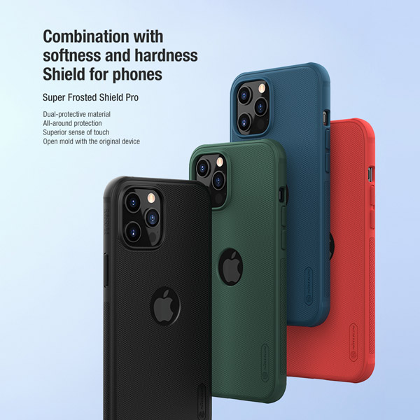 خرید قاب ضد ضربه حفره لوگو iPhone 12 Pro Max مارک نیلکین مدل Super Frosted Shield Pro ( With LOGO cutout )
