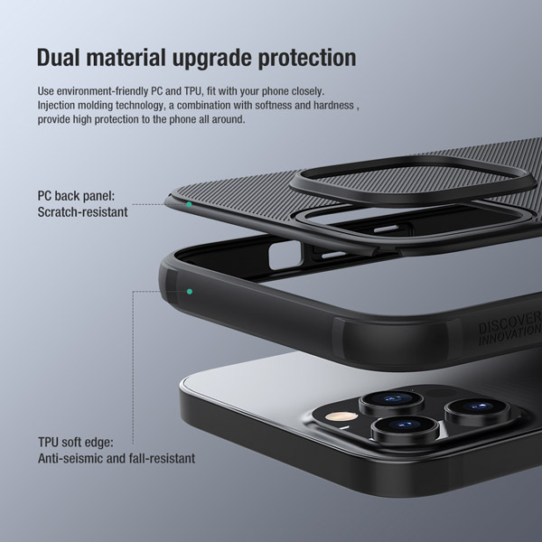 خرید قاب ضد ضربه حفره لوگو iPhone 12 Pro Max مارک نیلکین مدل Super Frosted Shield Pro ( With LOGO cutout )