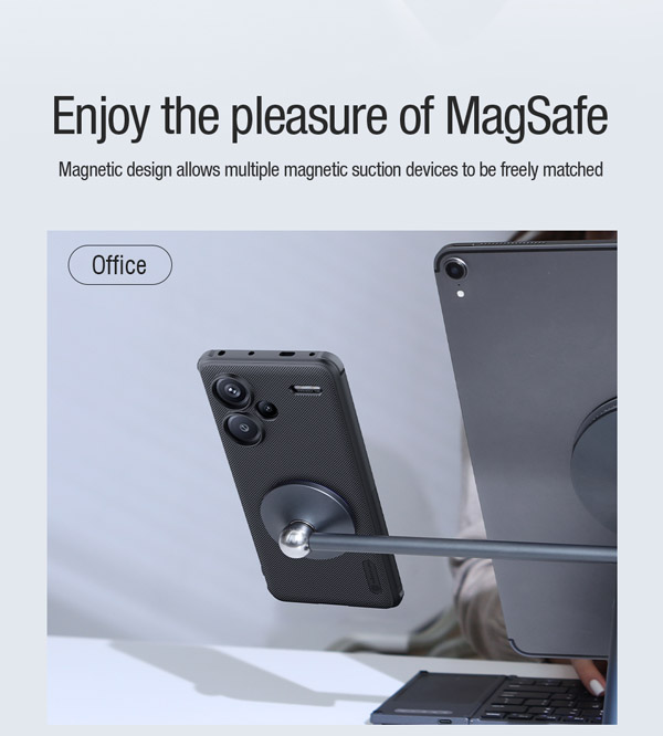 خرید قاب ضد ضربه مغناطیسی نیلکین Xiaomi Redmi Note 13 Pro Plus مدل Super Frosted Shield Pro Magnetic