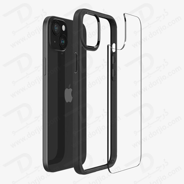 خرید قاب محافظ شفاف فریم رنگی iPhone 15 مارک Doyers