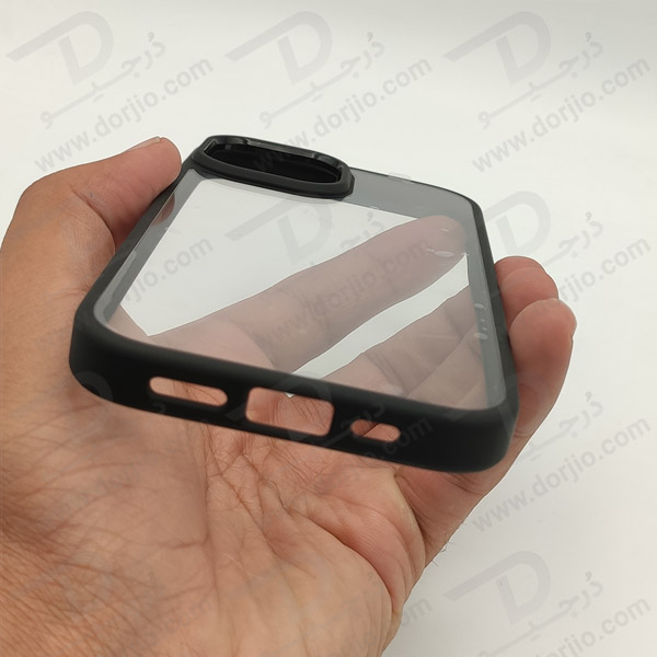 خرید قاب محافظ شفاف فریم رنگی iPhone 15 مارک Doyers