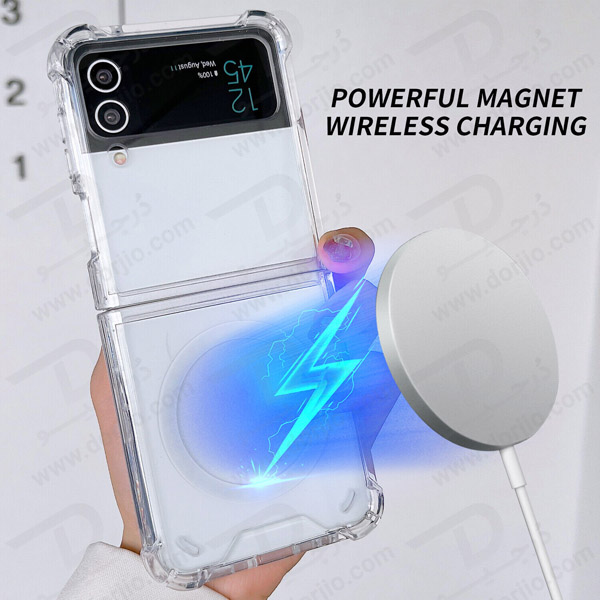 خرید قاب کریستالی تمام شفاف مگنتی مگ سیف Samsung Galaxy Z Flip 4