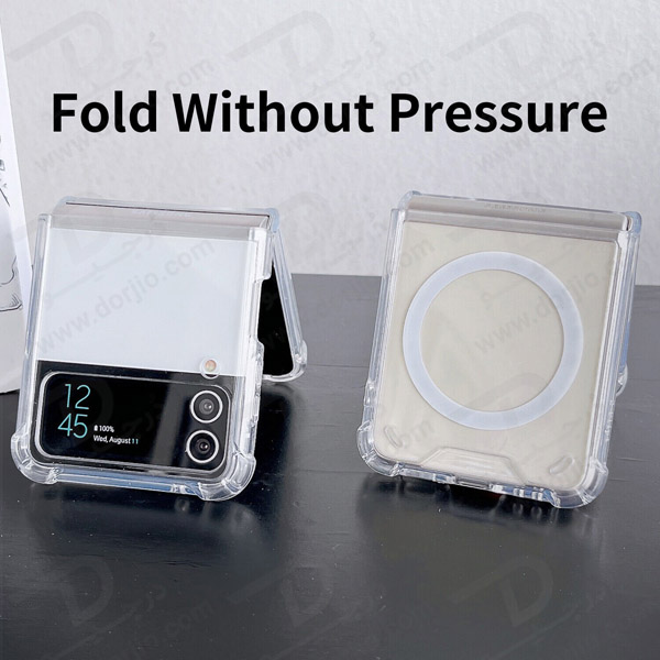 خرید قاب کریستالی تمام شفاف مگنتی مگ سیف Samsung Galaxy Z Flip 4