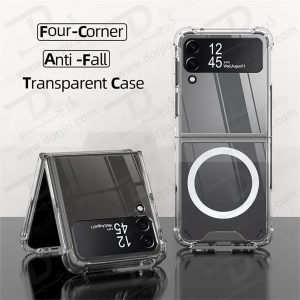 خرید قاب کریستالی تمام شفاف مگنتی مگ سیف Samsung Galaxy Z Flip 4