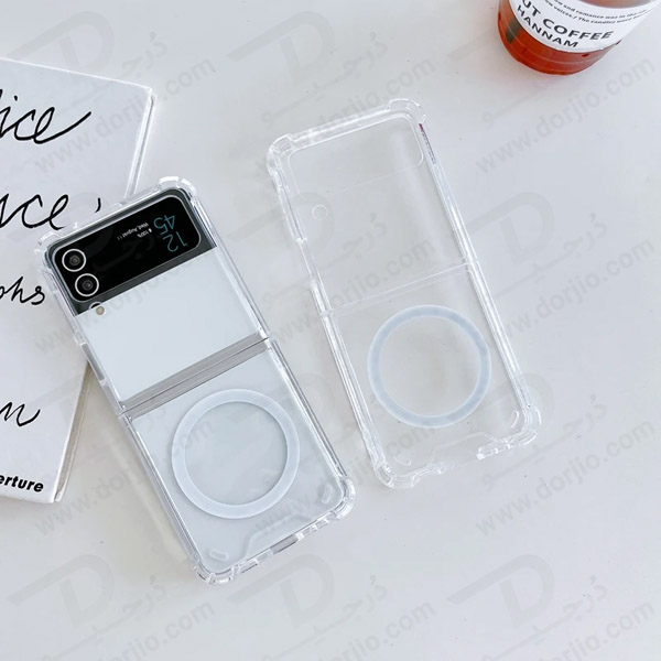 خرید قاب کریستالی تمام شفاف مگنتی مگ سیف Samsung Galaxy Z Flip 4