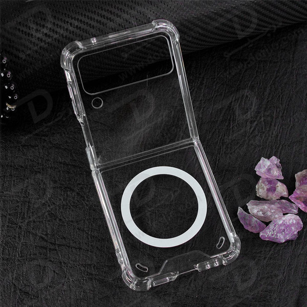 خرید قاب کریستالی تمام شفاف مگنتی مگ سیف Samsung Galaxy Z Flip 4