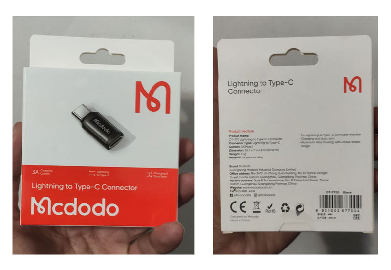 خرید مبدل لایتنینگ Lightning به Type-C مارک Mcdodo مدل OT-7700