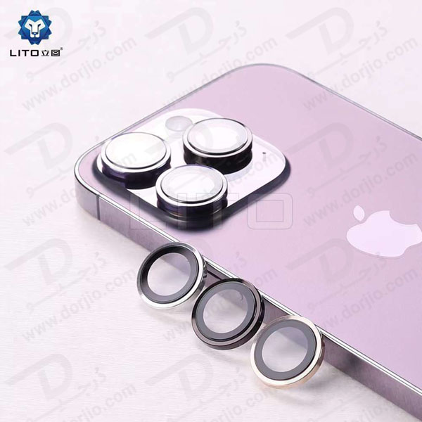 خرید محافظ لنز رینگی iPhone 15 Pro همراه با ابزار نصب مارک LITO مدل S+ Camera Protector