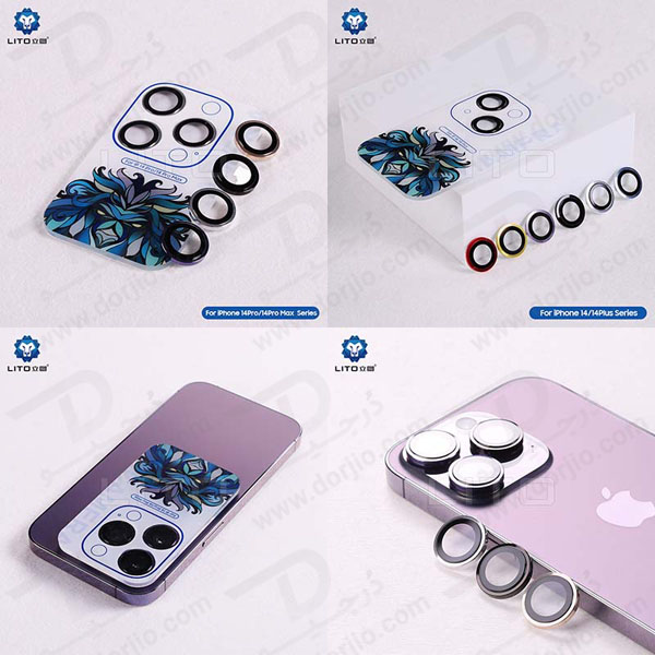 خرید محافظ لنز رینگی iPhone 15 Pro همراه با ابزار نصب مارک LITO مدل S+ Camera Protector