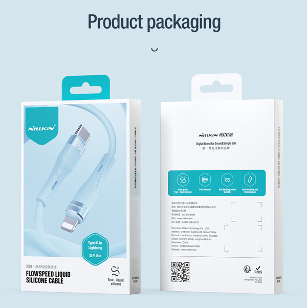 خرید کابل سیلیکونی 1.2 متری Lightning نیلکین مدل Flowspeed Liquid Silicone Cable