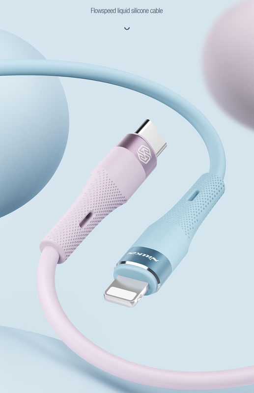 خرید کابل سیلیکونی 1.2 متری Lightning نیلکین مدل Flowspeed Liquid Silicone Cable