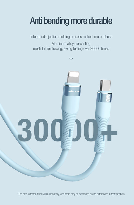خرید کابل سیلیکونی 1.2 متری Lightning نیلکین مدل Flowspeed Liquid Silicone Cable