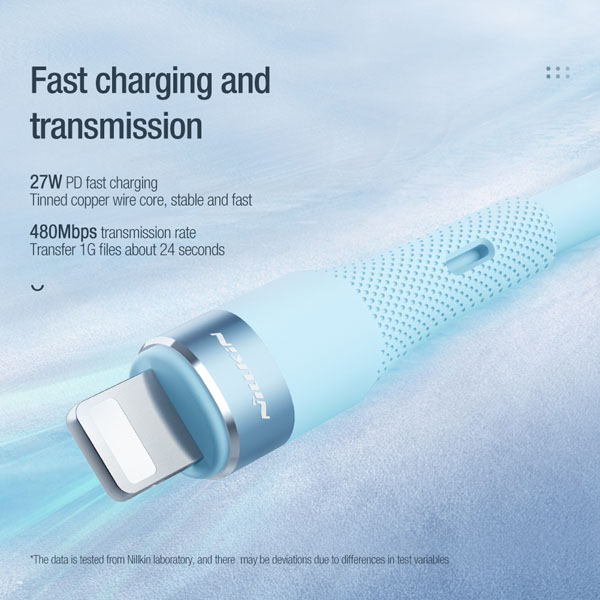 خرید کابل سیلیکونی 1.2 متری Lightning نیلکین مدل Flowspeed Liquid Silicone Cable