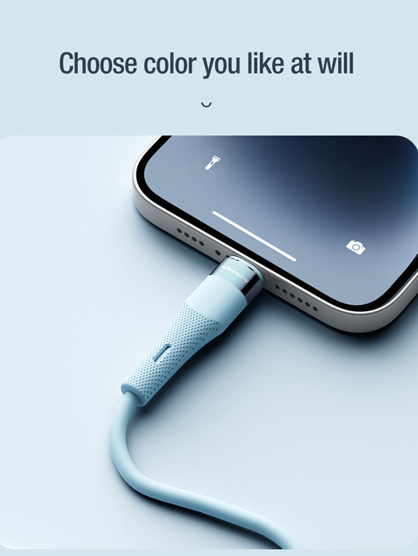 خرید کابل سیلیکونی 1.2 متری Lightning نیلکین مدل Flowspeed Liquid Silicone Cable