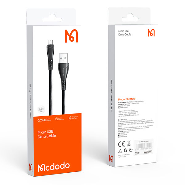 خرید کابل 1.2 متری Micro USB مک دودو مدل Mcdodo CA-7451
