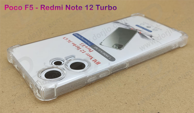 خرید گارد ژله ای شفاف ایربگ دار با محافظ دوربین Xiaomi Redmi Note 12 Turbo
