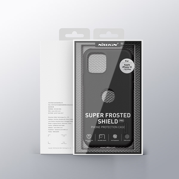 خرید قاب ضد ضربه حفره لوگو iPhone 12 مارک نیلکین مدل Super Frosted Shield Pro ( With LOGO cutout )