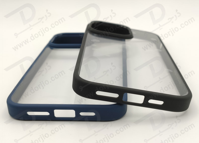 خرید قاب محافظ شفاف فریم رنگی iPhone 15 Pro Max مارک Doyers