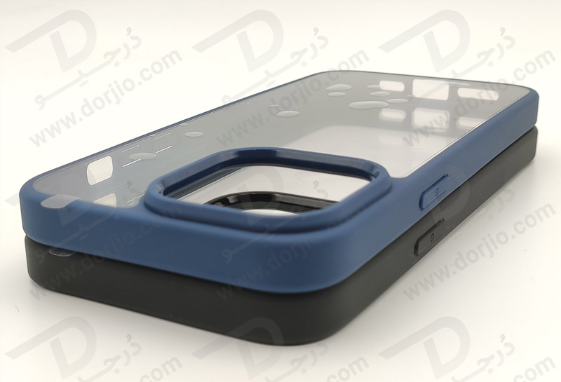 خرید قاب محافظ شفاف فریم رنگی iPhone 15 Pro مارک Doyers