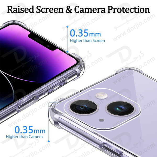 خرید قاب ژله ای شفاف ایربگ دار iPhone 15