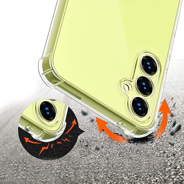خرید قاب ژله ای شفاف ایربگ دار با محافظ دوربین Samsung Galaxy A24