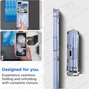 خرید قاب کریستالی تمام شفاف مگنتی مگ سیف Samsung Galaxy Z Flip 5