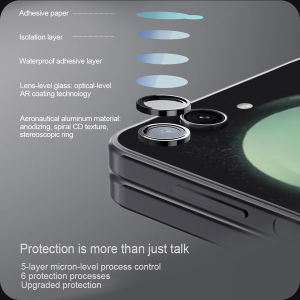خرید محافظ لنز رینگی Galaxy Z Flip 5 همراه با ابزار نصب مارک نیلکین مدل CLR Film