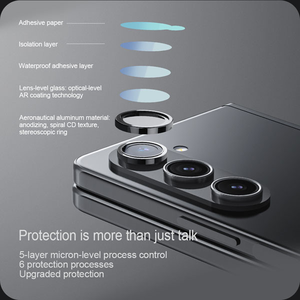 خرید محافظ لنز رینگی Galaxy Z Fold 5 همراه با ابزار نصب مارک نیلکین مدل CLR Film