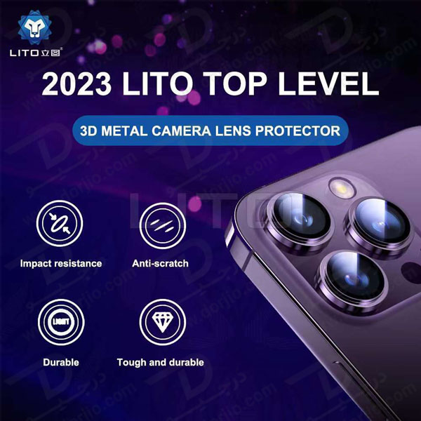 خرید محافظ لنز رینگی iPhone 14 Pro همراه با ابزار نصب مارک LITO مدل S+ Camera Protector