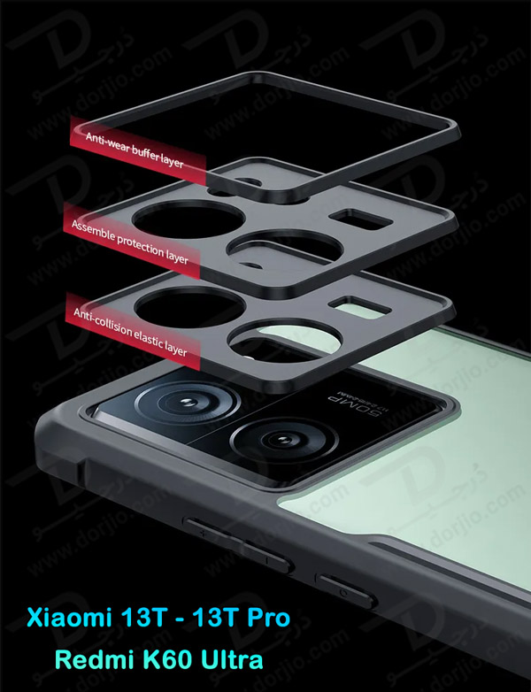 خرید کریستال شیلد شفاف گوشی Xiaomi 13T مارک XUNDD سری Beatle