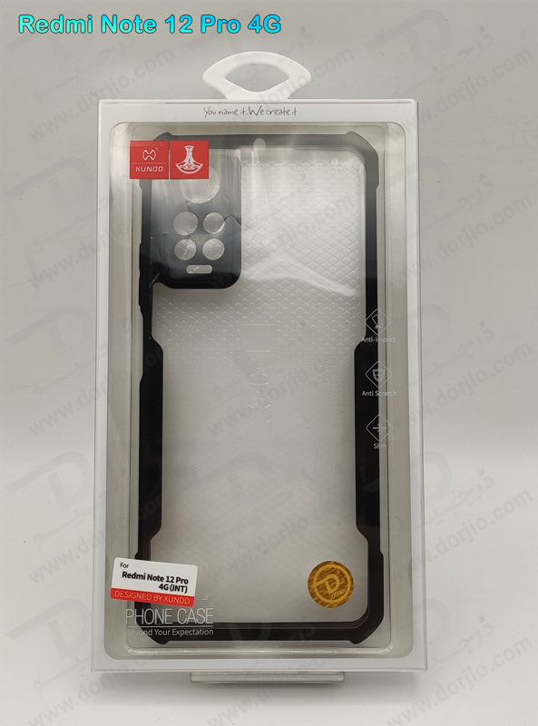 خرید کریستال شیلد شفاف گوشی Xiaomi Redmi Note 12 Pro 4G مارک XUNDD سری Beatle