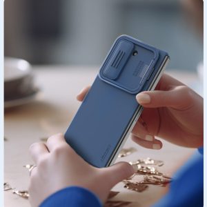 خرید گارد سیلیکونی پایه دار Samsung Galaxy Z Fold 5 مارک نیلکین مدل CamShield Silky Silicone Bracket Ver