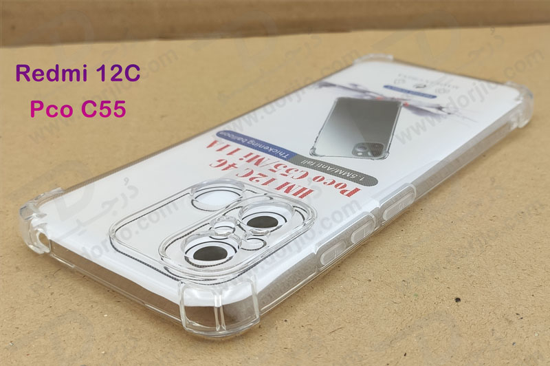 خرید گارد ژله ای شفاف ایربگ دار با محافظ دوربین Xiaomi Redmi 12C