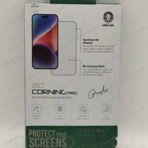خرید گلس 3D شفاف iPhone 15 Plus برند Green Lion مدل Corning Pro