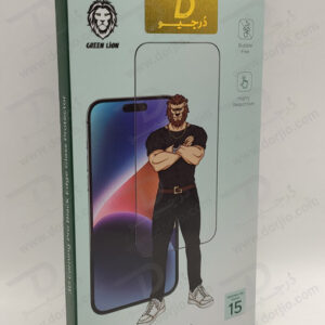خرید گلس 3D شفاف iPhone 15 Plus برند Green Lion مدل Corning Pro