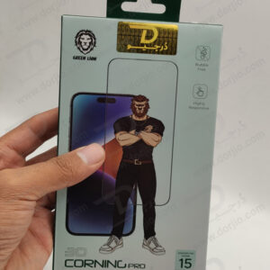 خرید گلس 3D شفاف iPhone 15 Plus برند Green Lion مدل Corning Pro