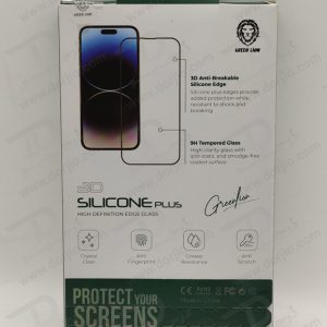 خرید گلس شفاف سیلیکون پلاس iPhone 15 Pro برند Green Lion مدل 3D Silicone Plus