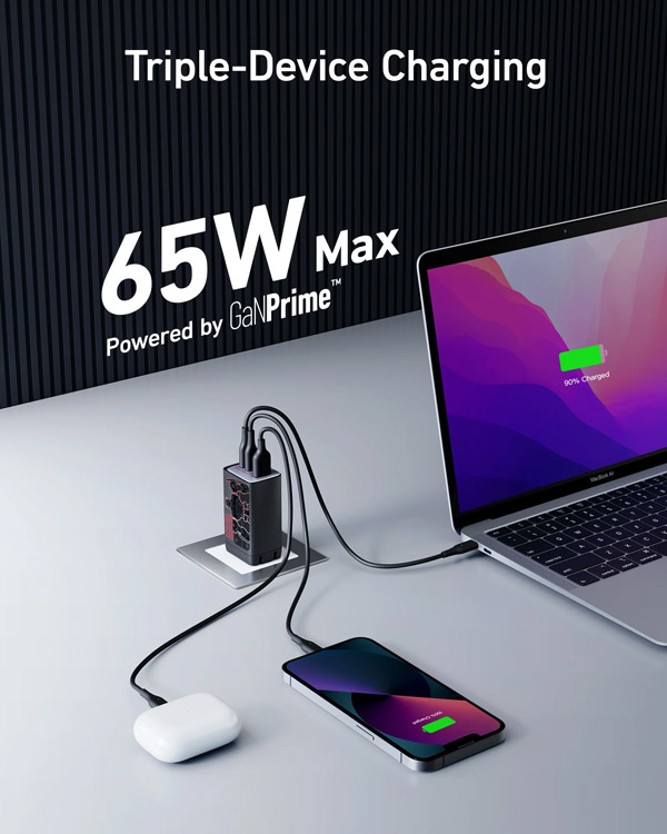 خرید شارژر سریع دیواری 65 وات اَنکر طرح تبدیل شوندگان Anker 735 Charger A2668 A2668 Transformers Edition