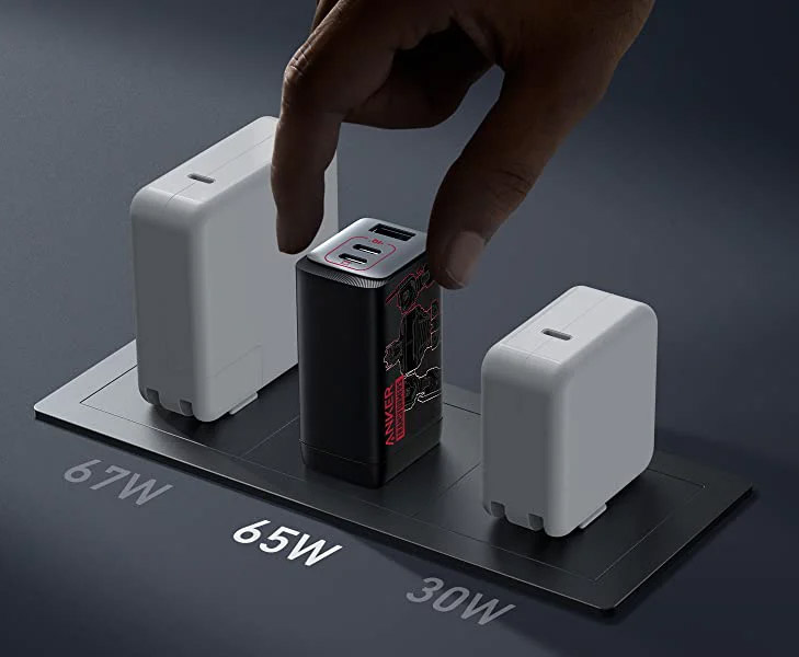 خرید شارژر سریع دیواری 65 وات اَنکر طرح تبدیل شوندگان Anker 735 Charger A2668 A2668 Transformers Edition