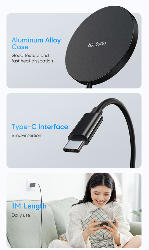 خرید شارژر وایرلس مگ سیف 15 وات مک دودو Mcdodo CH-4360