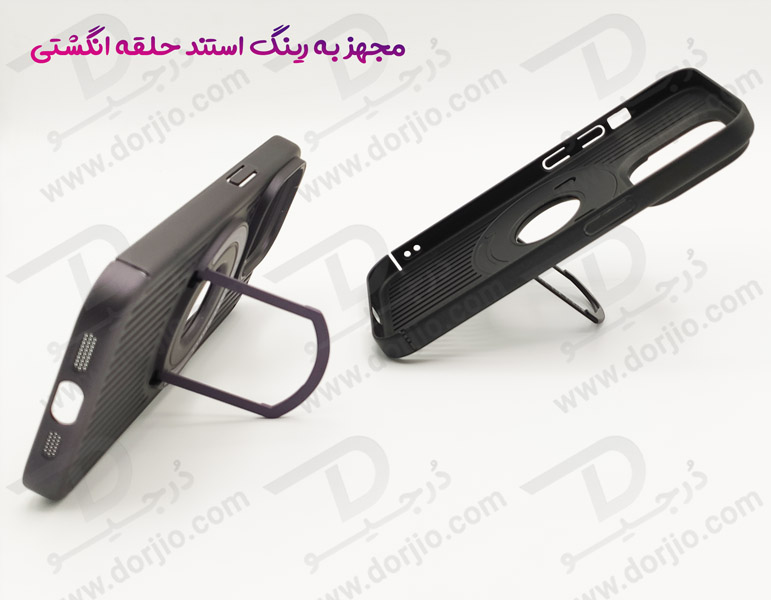 خرید قاب کلاسیک مگ سیف استند رینگی iPhone 15 Pro مدل Classic Design