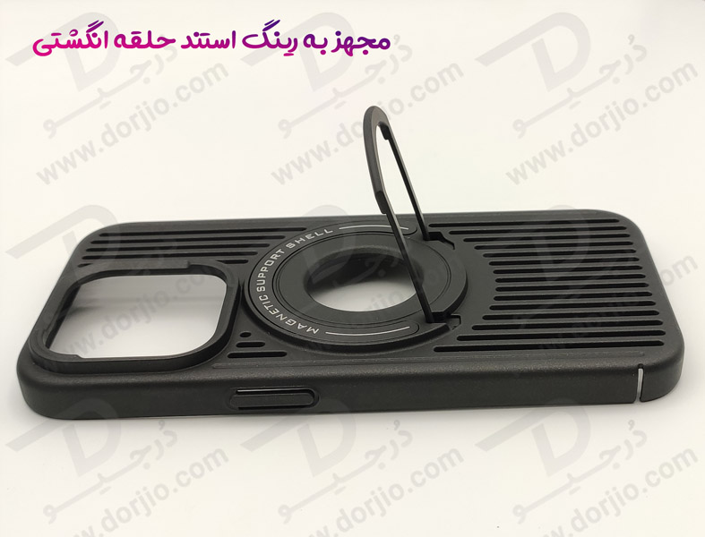 خرید قاب کلاسیک مگ سیف استند رینگی iPhone 15 Pro مدل Classic Design