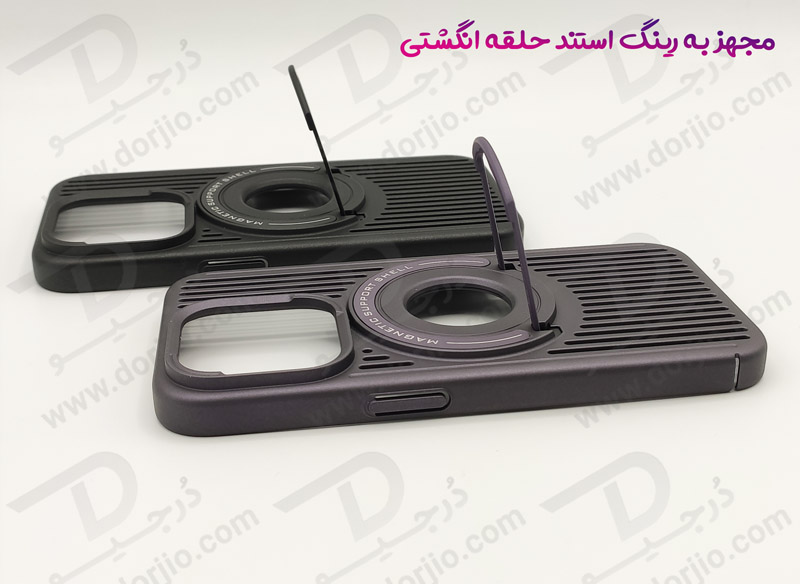 خرید قاب کلاسیک مگ سیف استند رینگی iPhone 15 Pro مدل Classic Design