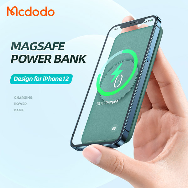 خرید پاور بانک 10 هزار وایرلس مگ سیف Mcdodo MC-877 پایه دار به همراه کابل شارژ