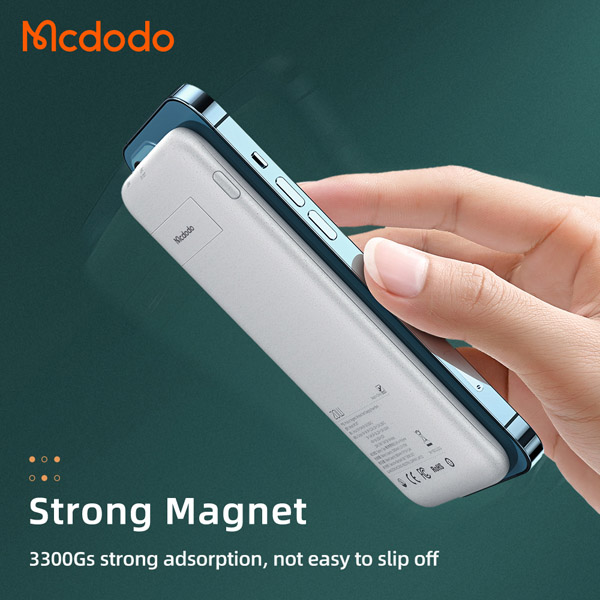 خرید پاور بانک 10 هزار وایرلس مگ سیف Mcdodo MC-877 پایه دار به همراه کابل شارژ