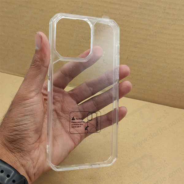 خرید گارد کریستالی تمام شفاف iPhone 15 Pro Max مدل محافظ اسپیکر دار