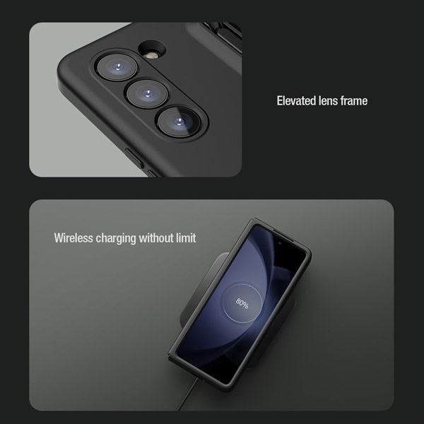 خرید قاب سیلیکونی با اسلات قلم Samsung Galaxy Z Fold 5 مارک نیلکین مدل Flex Pure Fold