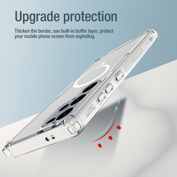 خرید قاب شفاف مگنتی نیلکین Samsung Galaxy S24 Ultra مدل Nature TPU Pro Magnetic