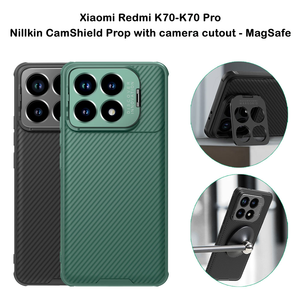 قاب ضد ضربه مغناطیسی کمرا استند نیلکین Xiaomi Redmi K70 Pro مدل CamShield Prop – Camera Cutout MagSafe
