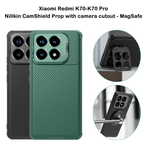 خرید قاب ضد ضربه مغناطیسی کمرا استند نیلکین Xiaomi Redmi K70 مدل CamShield Prop - Camera Cutout MagSafe